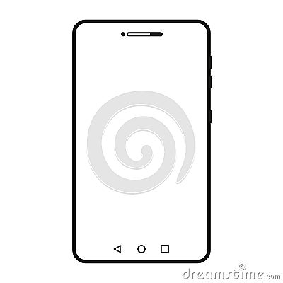 Mobile phone icon thin line icon for web and mobile. Modern minimalistic flat design. Black icon on white background. Vector Cartoon Illustration