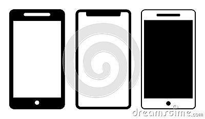 Mobile phone icons template black Vector Illustration