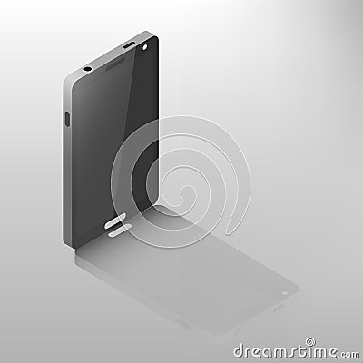 Mobile phone isometric, vector illustration. Vector Illustration