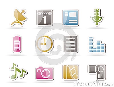 Mobile phone performance icons Vector Illustration