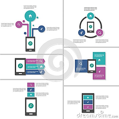 Mobile phone presentation templates Abstract Infographic elementsflat design set for brochure flyer leaflet marketing Vector Illustration