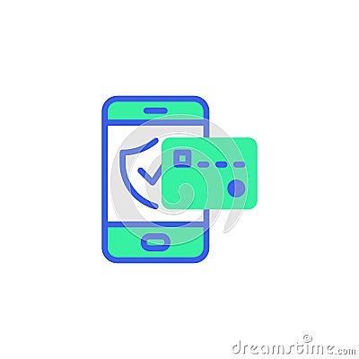 Mobile phone security payment icon vector Vector Illustration