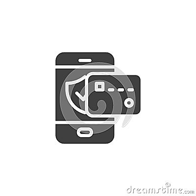Mobile phone security payment vector icon Vector Illustration