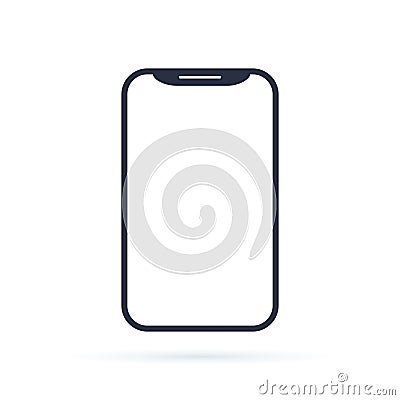 Mobile phone smartphone device gadget in line style on the white Cartoon Illustration