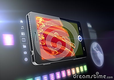 Mobile phone touch screen features Stock Photo