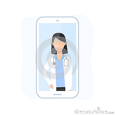 Mobile phone vector line icon isolated. Smartphone shape with with empty screen. Vector Illustration