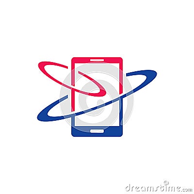 Mobile phone vector logo template concept illustration. Vector Illustration