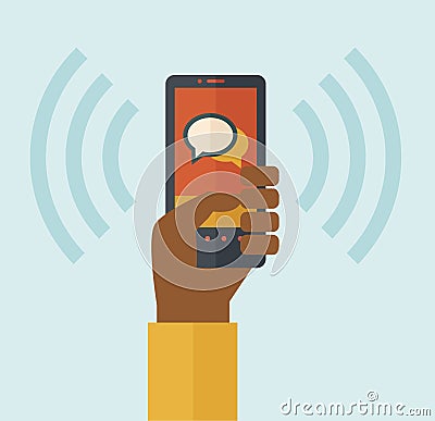 Mobile phone vibrating Vector Illustration