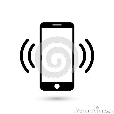 Mobile phone vibrating or ringing flat vector icon Vector Illustration