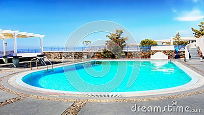 Mobile Phone Wallpaper, Summer Dream Vacation Relaxation Pool Stock Photo