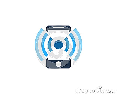 Mobile Phone Wifi Icon Logo Design Element Vector Illustration