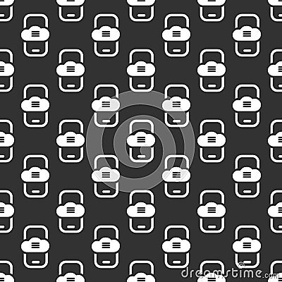 Mobile phones and cloud data seamless pattern Vector Illustration