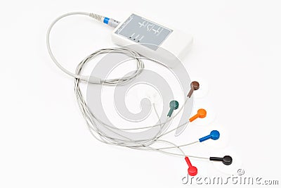 Mobile portable apparatus or device the unit of measurement of the electrocardiogram in a doctor`s office Stock Photo