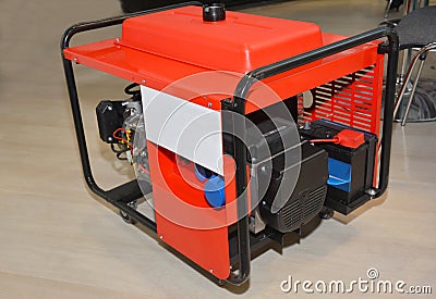 Mobile power backup generator. Portable Generator for Home Stock Photo