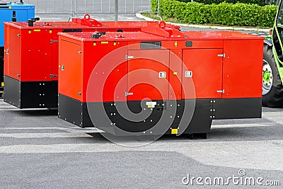 Mobile power generators Stock Photo