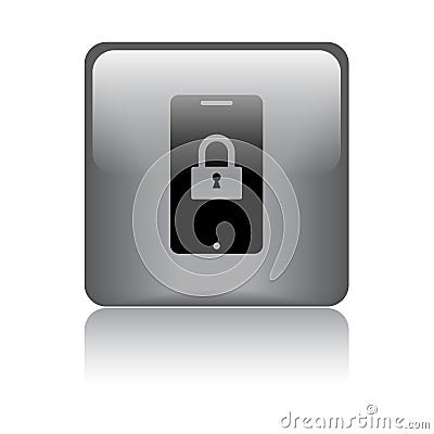 Mobile protection icon web button Vector Illustration