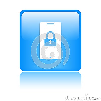 Mobile protection icon web button Vector Illustration