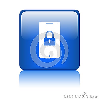 Mobile protection icon web button Vector Illustration