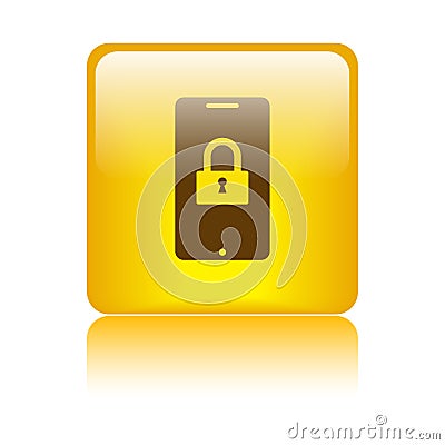 Mobile protection icon web button Vector Illustration