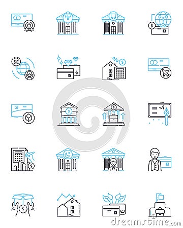 Mobile reality linear icons set. Immersive, Interactive, Virtual, Augmented, Reality, Experience, D line vector and Vector Illustration