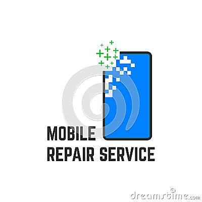 Mobile repair service logotype Vector Illustration
