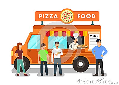 Mobile Restaurant Cartoon Vector Illustration Vector Illustration