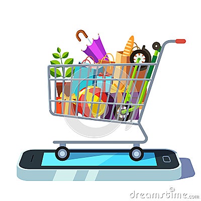 Mobile retail and ecommerce concept Vector Illustration