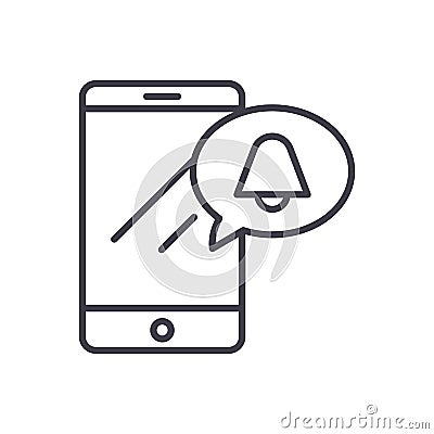 Mobile ringtone black icon concept. Mobile ringtone flat vector symbol, sign, illustration. Vector Illustration