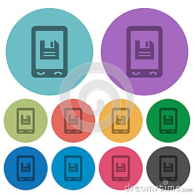 Mobile save data color darker flat icons Stock Photo