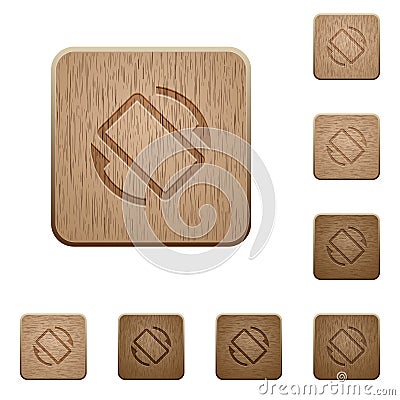 Mobile screen automatic rotation wooden buttons Vector Illustration