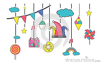 Mobile Sculpture Hanging Wind Chime Fun Concept Stock Photo