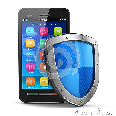 Mobile security and antivirus protection concept Stock Photo