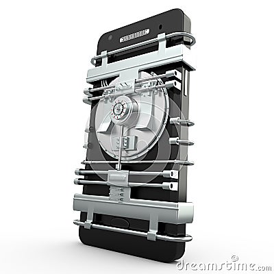 Mobile security and protection concept, 3D Stock Photo