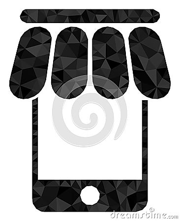 Mobile Shop Lowpoly Icon Vector Illustration
