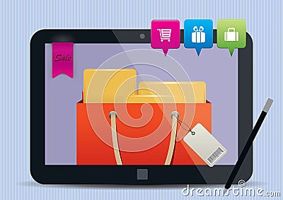 Mobile Shopping concept illustration Vector Illustration