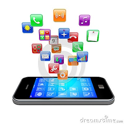 Smartphone apps icons Stock Photo