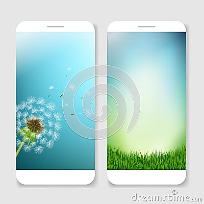 Mobile Smartphones Template Vector Illustration