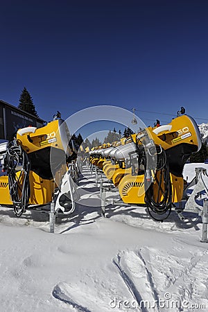 Mobile Snow Cannons Editorial Stock Photo