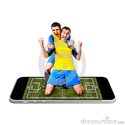 Mobile soccer Stock Photo