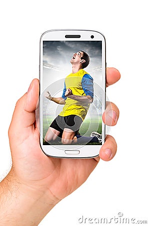 Mobile soccer Stock Photo