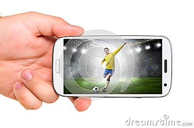 Mobile soccer Stock Photo