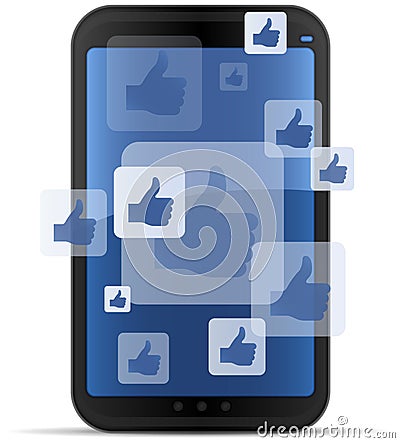 Mobile Social Networking Vector Illustration