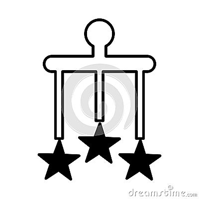 Mobile with stars icon Vector Illustration