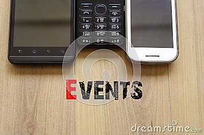 Mobile Telephones Text Concept Events Stock Photo