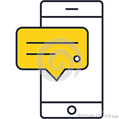 Mobile text chat icon phone sms application vector Vector Illustration