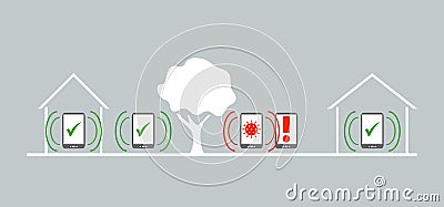 Mobile-Tracking against Coronavirus Stock Photo