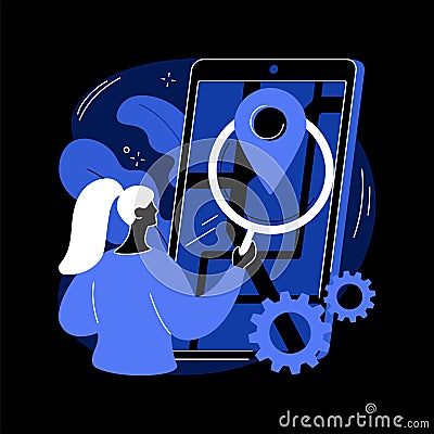 Mobile tracking soft abstract concept vector illustration. Vector Illustration