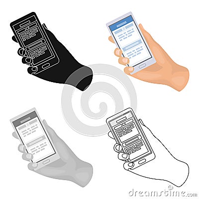 Mobile translator icon in cartoon style isolated on white background. Interpreter and translator symbol stock vector Vector Illustration