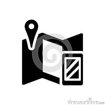 Mobile travel map icon Vector Illustration