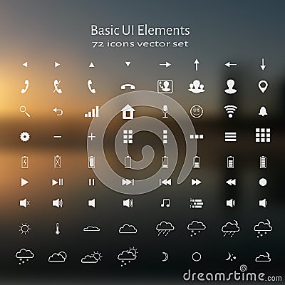 mobile UI icon set Vector Illustration